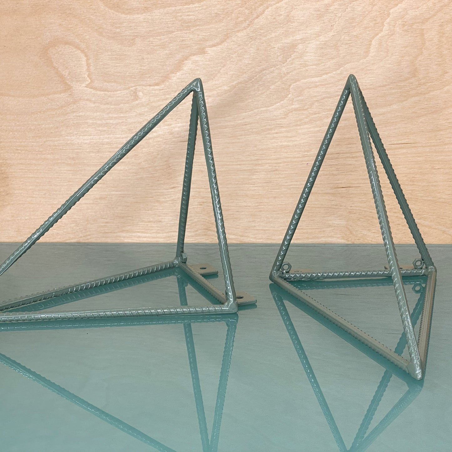 Rebar Shelf Bracket - Tetrahedron - Sage Green