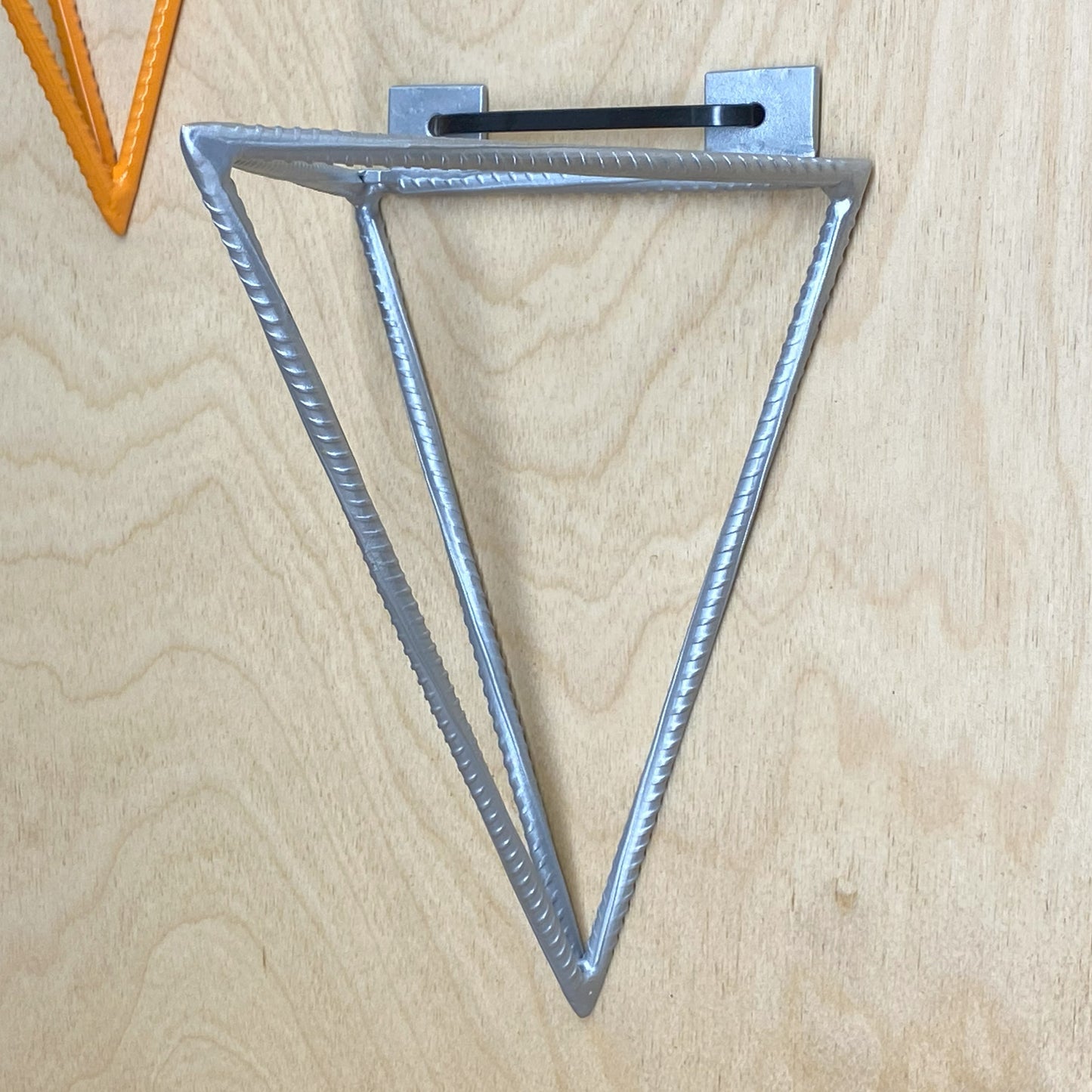 Rebar Shelf Bracket - Tetrahedron - Silver