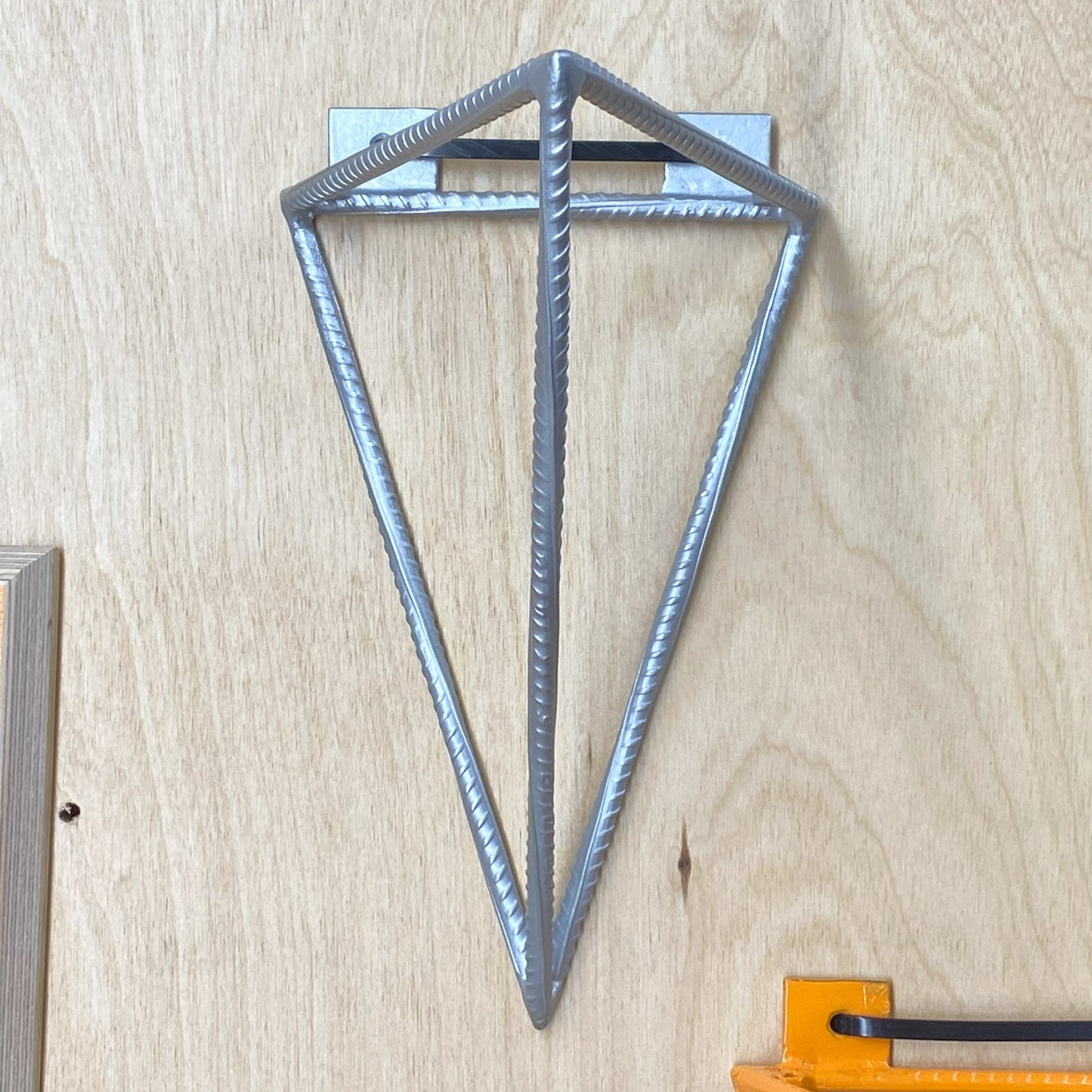 Rebar Shelf Bracket - Tetrahedron - Silver