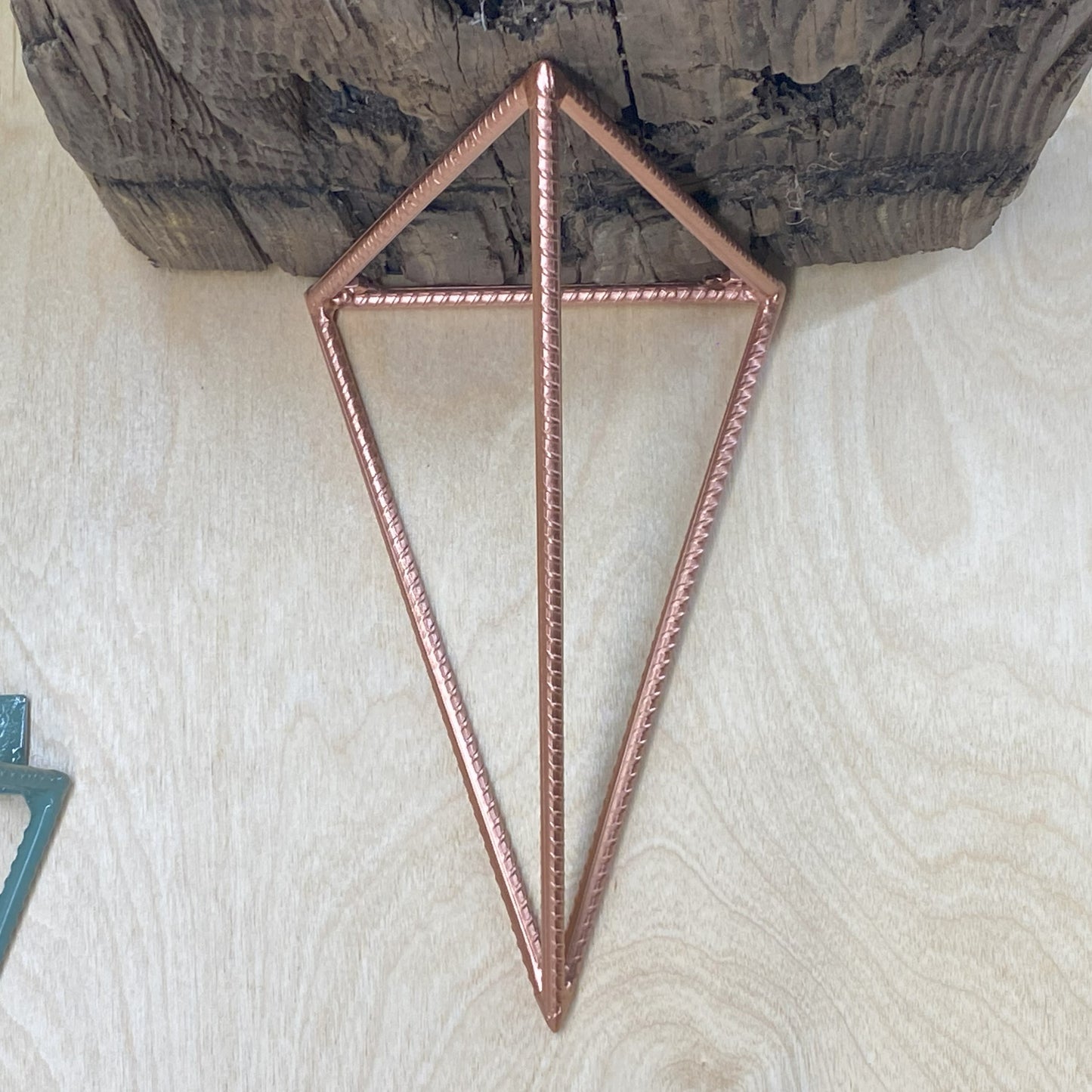 Rebar Shelf Bracket - Tetrahedron - Bright Copper
