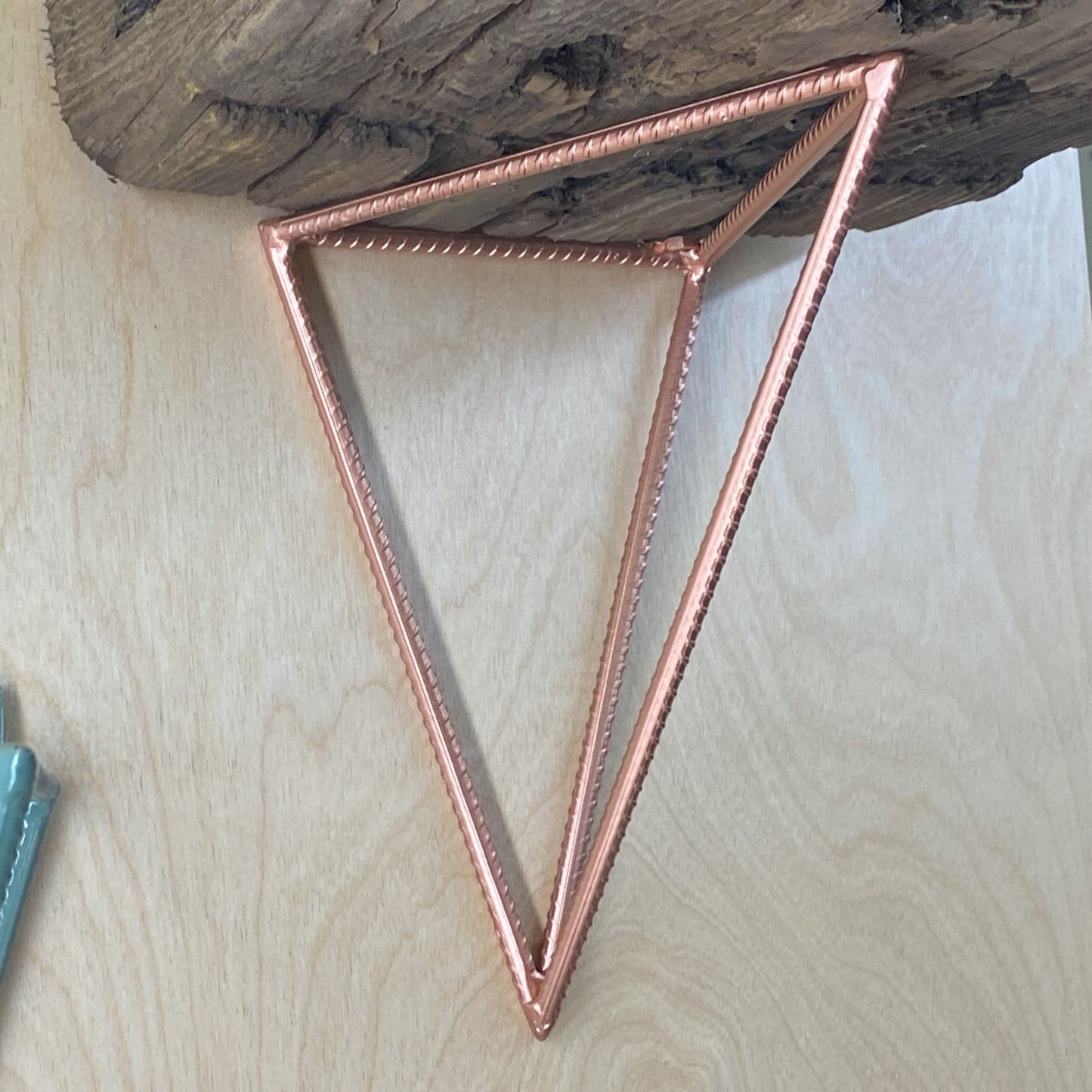 Rebar Shelf Bracket - Tetrahedron - Bright Copper