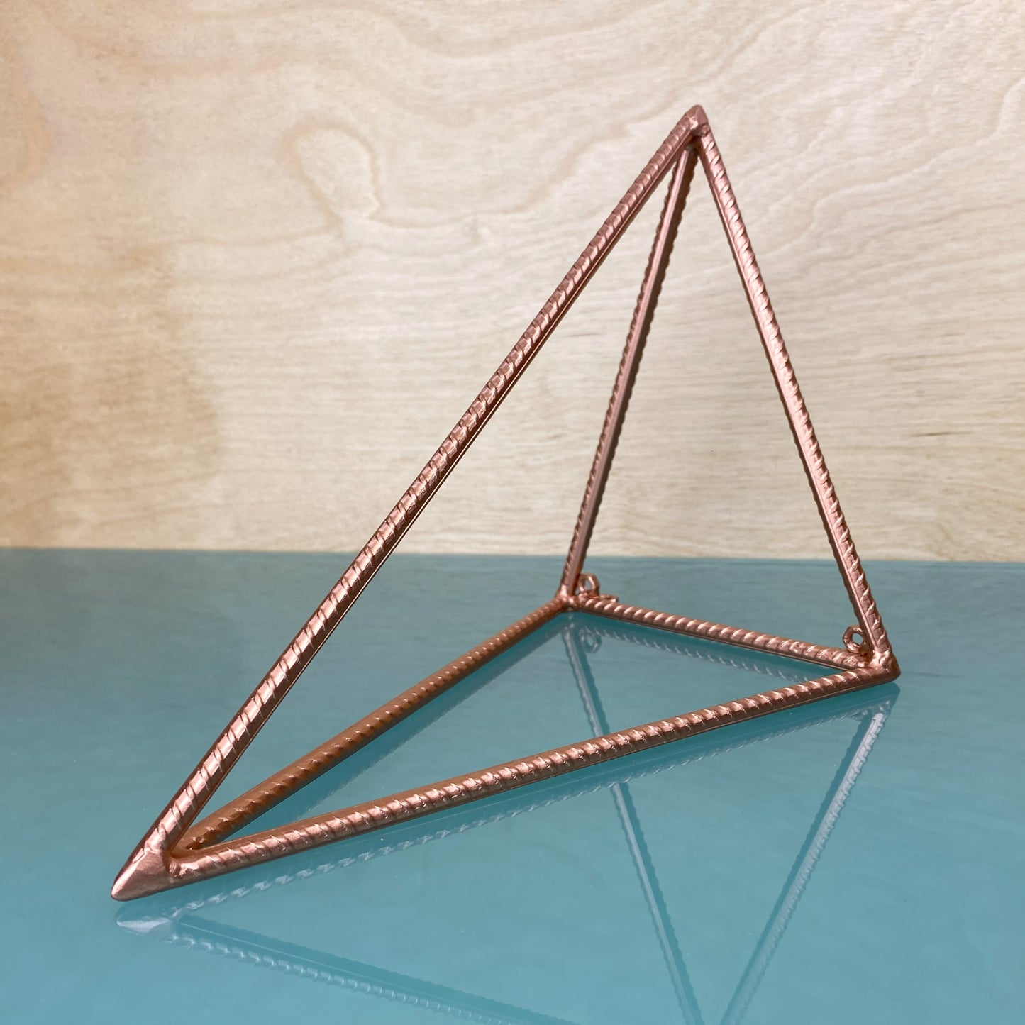 Rebar Shelf Bracket - Tetrahedron - Bright Copper