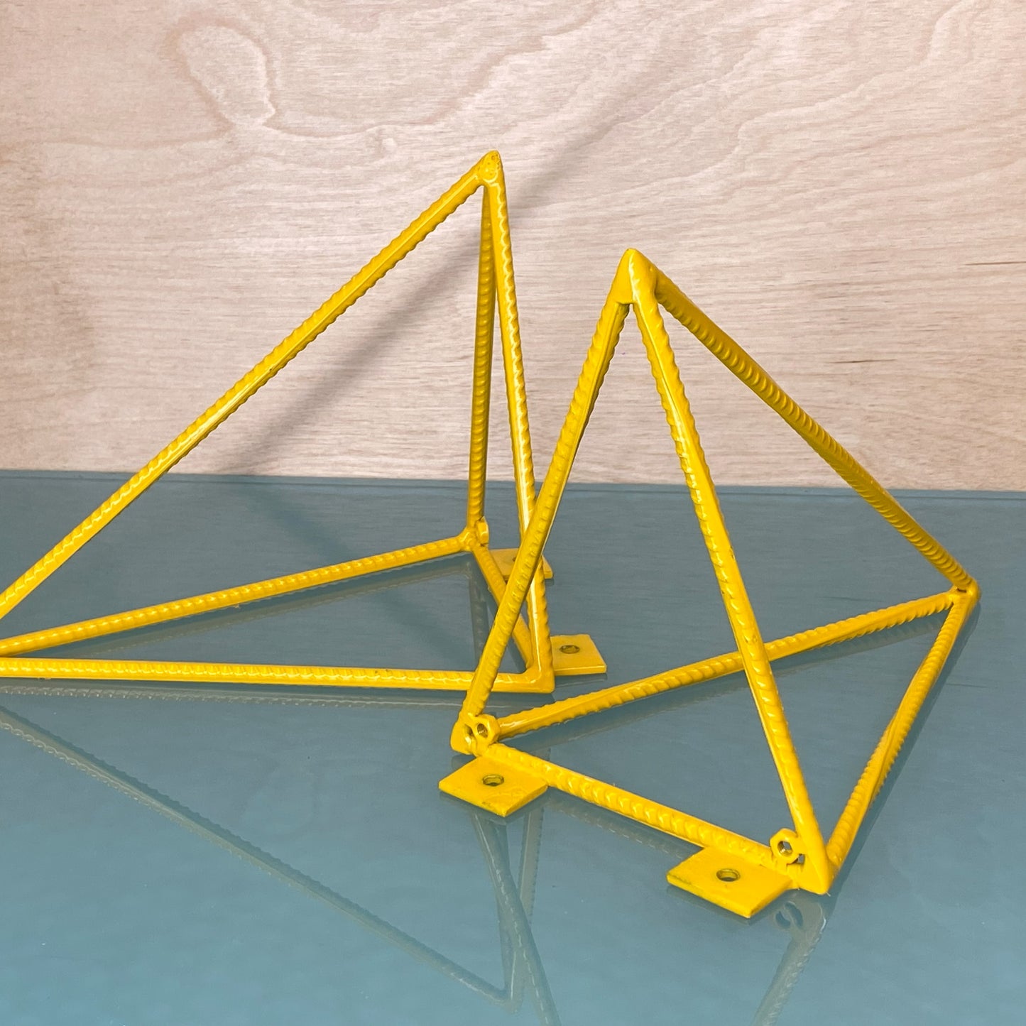 Rebar Shelf Bracket - Tetrahedron - Yellow